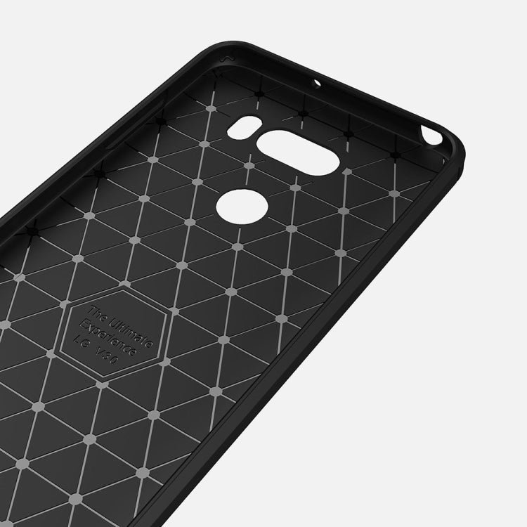 Brushed Texture Carbon Fiber Shockproof TPU Rugged Armor Protective Case – Shockproof, TPU, For LG V30