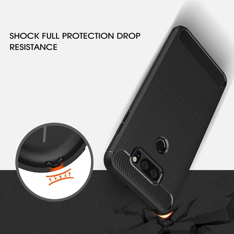Brushed Texture Carbon Fiber Shockproof TPU Rugged Armor Protective Case – Shockproof, TPU, For LG V30