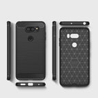Brushed Texture Carbon Fiber Shockproof TPU Rugged Armor Protective Case – Shockproof, TPU, For LG V30