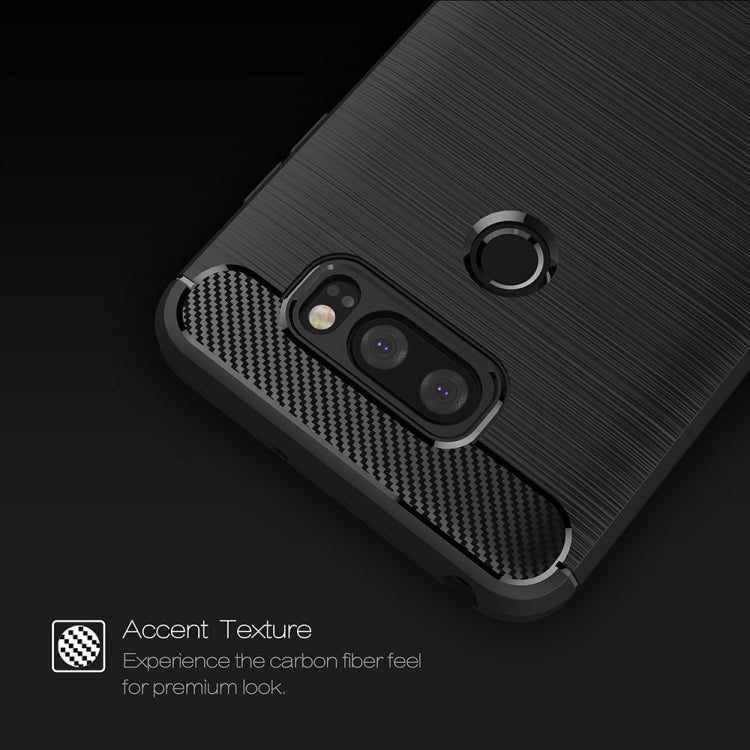 Brushed Texture Carbon Fiber Shockproof TPU Rugged Armor Protective Case – Shockproof, TPU, For LG V30