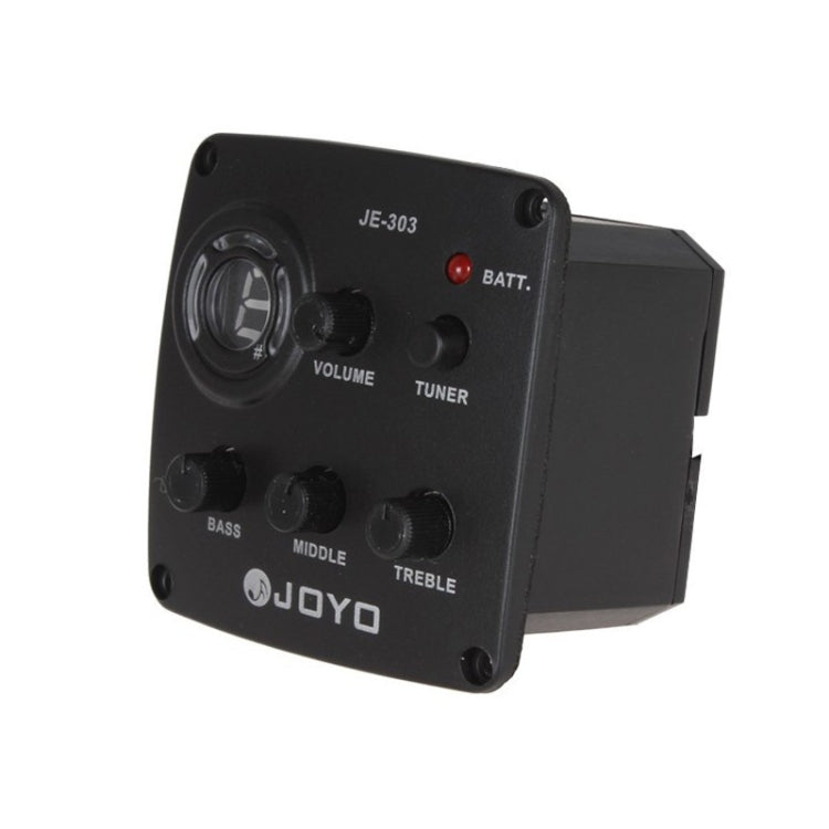 JOYO JE-303 Guitar Pickup 3-Band EQ Preamp Tuner Pickup Equalizer with Tuning Function, JE-303