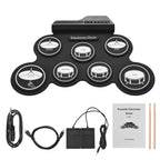 Portable Silicone Hand Roll USB Electronic Drum, Black Icon Version, Electronic Drum Black Icon Version