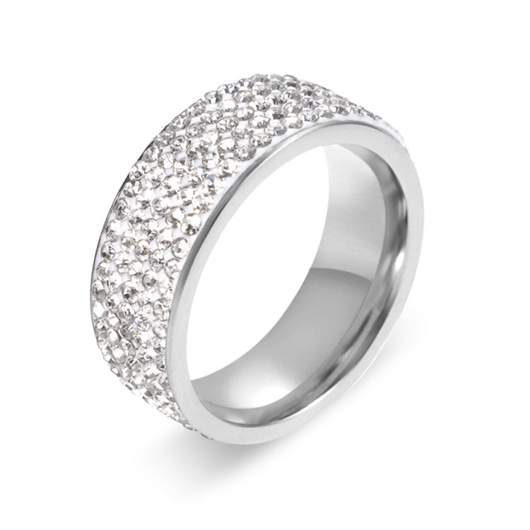 Stainless Steel Eternity Ring For Wedding Band Engagement Promise Crystal And Rhinestones Inlaid Circle Round, 57 mm, US Size:10, Inner Diameter: 20 mm, Perimeter: 62.8 mm, 10 10 Silver