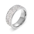 Stainless Steel Eternity Ring For Wedding Band Engagement Promise Crystal And Rhinestones Inlaid Circle Round, 57 mm, US Size:10, Inner Diameter: 20 mm, Perimeter: 62.8 mm, 10 10 Silver