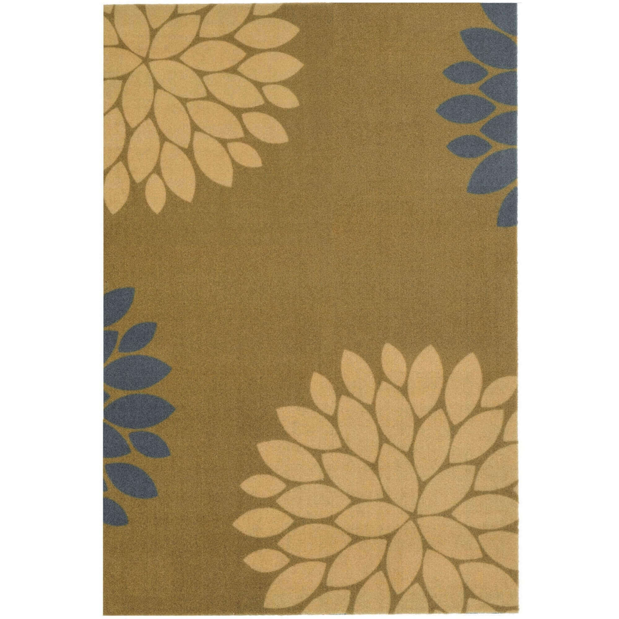 Recycled Washable Floral Mat 50X75 cm