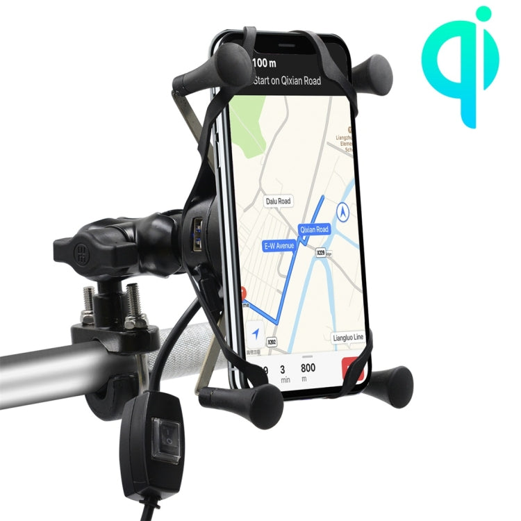 CS-878A1 Multi-function Motorcycle Wireless Wired Aluminum Alloy Mobile Phone Holder Charger, CS-878A1 CS-878A1