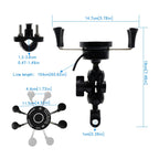 CS-878A1 Multi-function Motorcycle Wireless Wired Aluminum Alloy Mobile Phone Holder Charger, CS-878A1