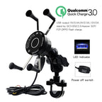 CS-878A1 Multi-function Motorcycle Wireless Wired Aluminum Alloy Mobile Phone Holder Charger, CS-878A1