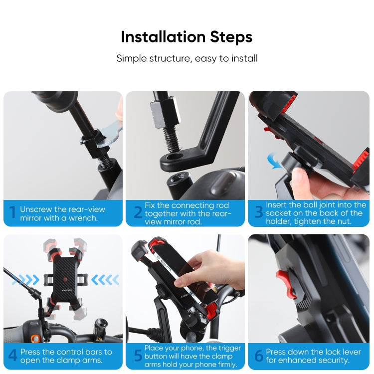 JOYROOM JR-ZS288 Motorcycle Mobile Phone Mount Holder, Motorcycle – Durable Build, Easy to Use