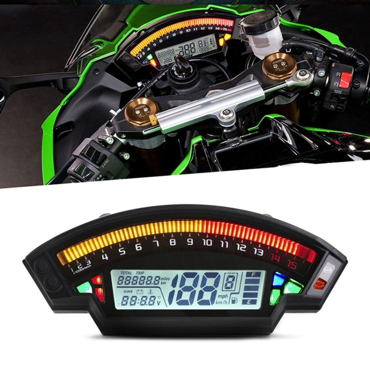 Motorcycle LCD TFT Digital Speedometer 14000RPM 6 Gear Backlight Motorcycle Odometer for 1,2,4 Cylinders Meter, MLS062 – Waterproof MLS062