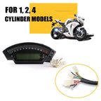 Motorcycle LCD TFT Digital Speedometer 14000RPM 6 Gear Backlight Motorcycle Odometer for 1,2,4 Cylinders Meter, MLS062 – Waterproof
