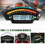 Motorcycle LCD TFT Digital Speedometer 14000RPM 6 Gear Backlight Motorcycle Odometer for 1,2,4 Cylinders Meter, MLS062 – Waterproof