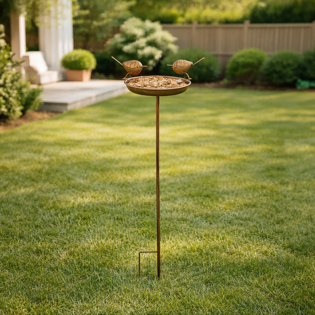 Robin Bird Bath & Feeder Stake