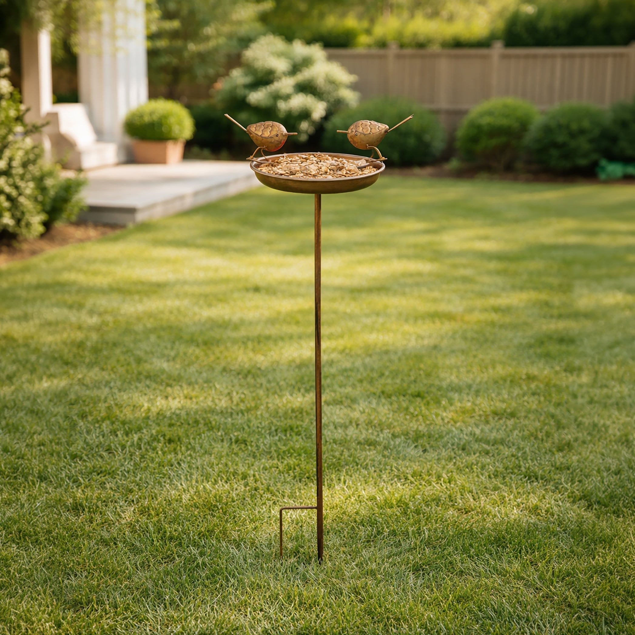 Robin Bird Bath & Feeder Stake