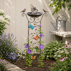 Bronze Effect Butterfly Garden Bird Bath and Bird Feeder