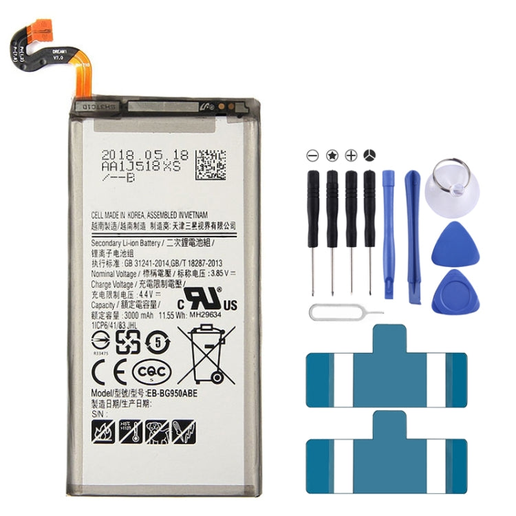 3000mAh Li-Polymer Battery EB-BG950ABE for Samsung Galaxy S8 / G950F / G950A / G950V / G950U / G950T – Durable Build, Easy to Use, For Galaxy S8