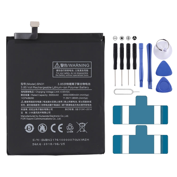 3000mAh Li-Polymer Battery BN31 for Xiaomi Mi 5X / Note 5A – Durable Build, Easy to Use, For Mi 5X / Note 5A For Mi 5X Note 5A