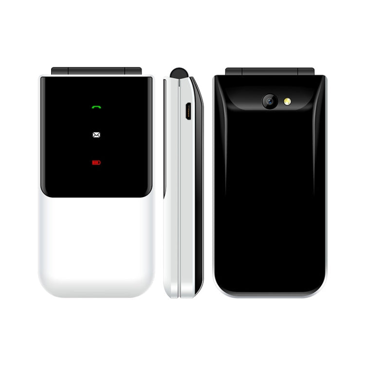 1.77 inch, SC6531E, Support Bluetooth, FM, GSM, Dual SIM – Flip, Bluetooth White