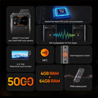 IP68 Waterproof Dustproof Shockproof, 5000mAh Battery, 6.3 inch Android 11 MTK6765 Helio P35 Octa Core up to 2.35GHz, Network: 4G, NFC, OTG, Explosion-proof , 4GB+64GB