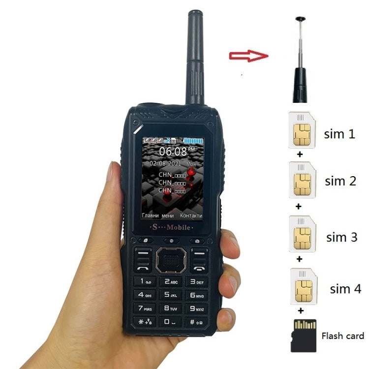 Waterproof Shockproof Dustproof, 2400mAh Battery, 2.2. inch, 21 Keys, LED Flashlight, FM, Quad SIM, with Antenna – Shockproof, Waterproof