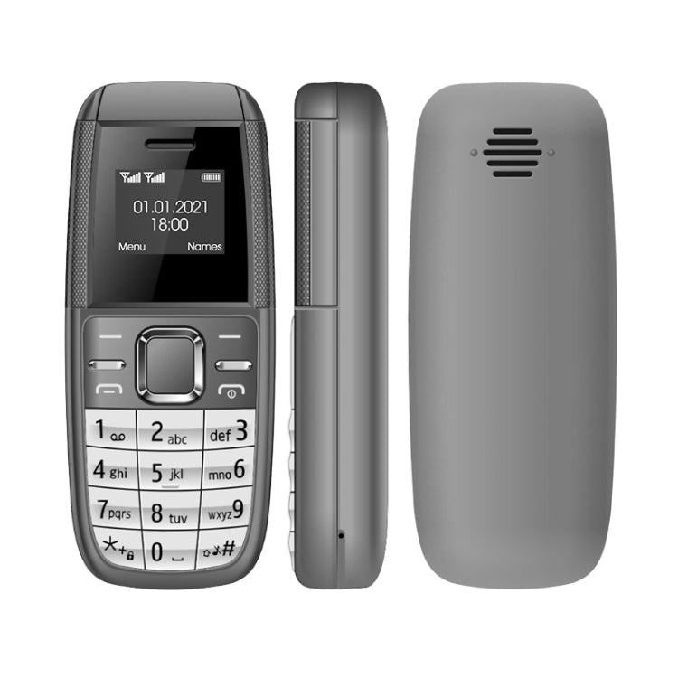 0.66 inch, MT6261D, 21 Keys, Bluetooth, MP3 Music, Dual SIM, Network: 2G Grey