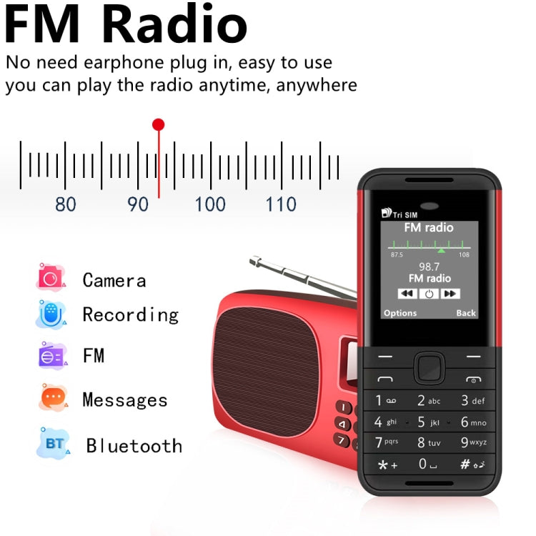1.33 inch, MTK6261D, 21 Keys, Support Bluetooth, FM, Magic Sound, Auto Call Record, GSM, Triple SIM, Russian Key – Bluetooth