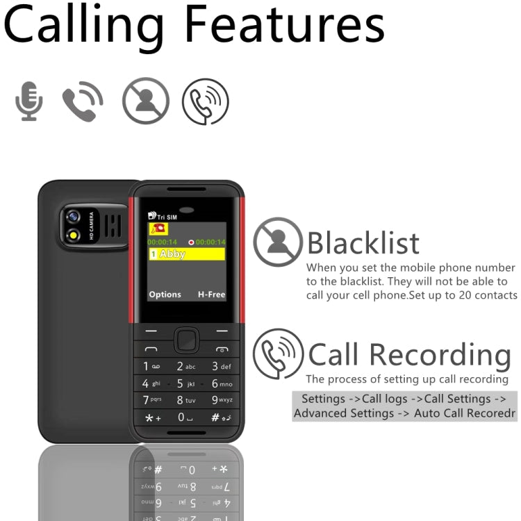 1.33 inch, MTK6261D, 21 Keys, Support Bluetooth, FM, Magic Sound, Auto Call Record, GSM, Triple SIM, Russian Key – Bluetooth
