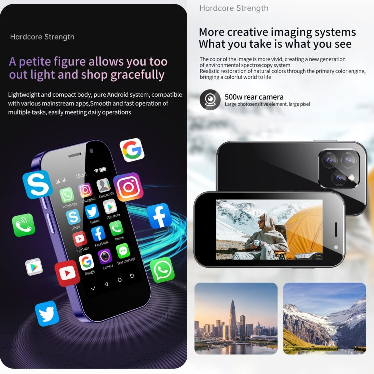 Face Recognition, 3.0 inch Android 9.0 MTK6739CW Quad Core up to 1.28GHz, OTG, Network: 4G, Dual SIM, Support Google Play, 3GB+32GB – Card Slot