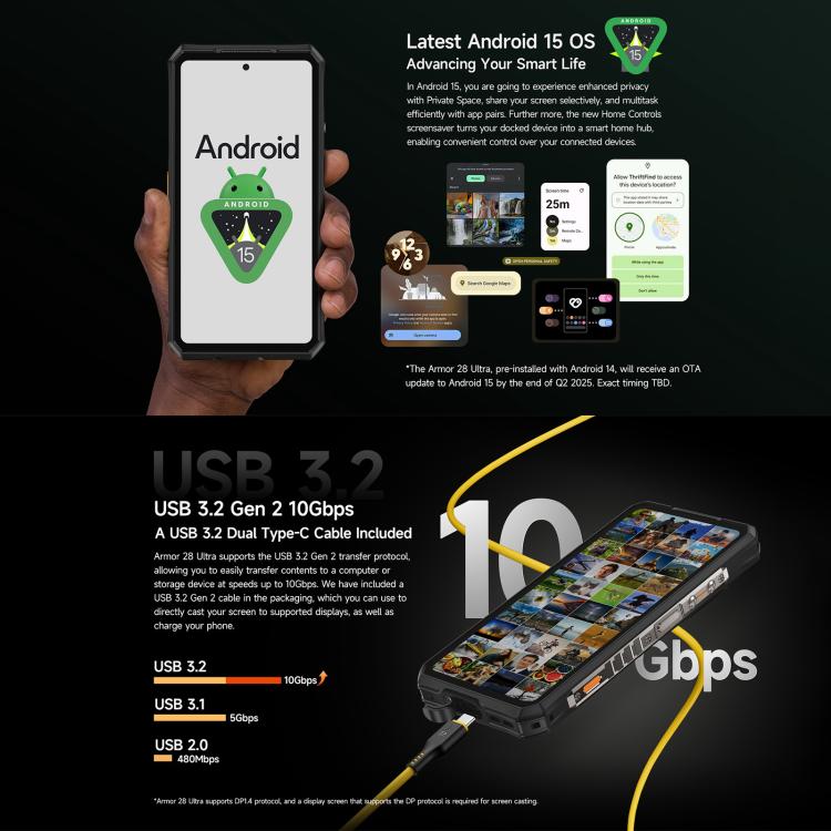 Ulefone Armor 28 UltraThermal Version Rugged Phone, 16GB+1TB, Night Vision, 10600mAh, 6.67 inch Android 14 MediaTek Dimensity 9300+ Octa Core, Network: 5G, NFC, Armor 28 Ultra Thermal Version – Lanyard, Magnetic, Card Slot