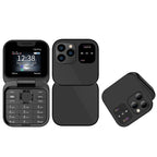 SERVO i16 Pro Mini Flip Phone, 1.77 inch, MTK6261D, 23 Keys, Support Bluetooth, FM, Magic Sound, Quick Dial, GSM, Dual SIM Black