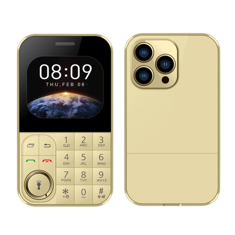 V9 Card Mobile Phone, 2.01 inch, MTK6261D, Support Bluetooth, FM, Torch, GSM, Dual SIM – Bluetooth Gold