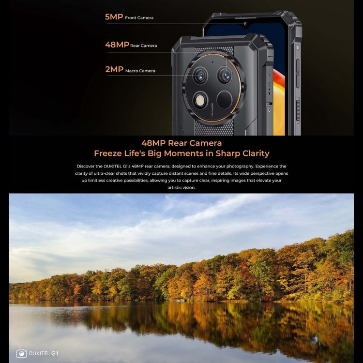 Oukitel G1 Rugged Phone, 6GB+256GB, Fingerprint Identification, 6.52 inch Android 14 T606 Octa Core, NFC, OTG, Network: 4G – Bluetooth