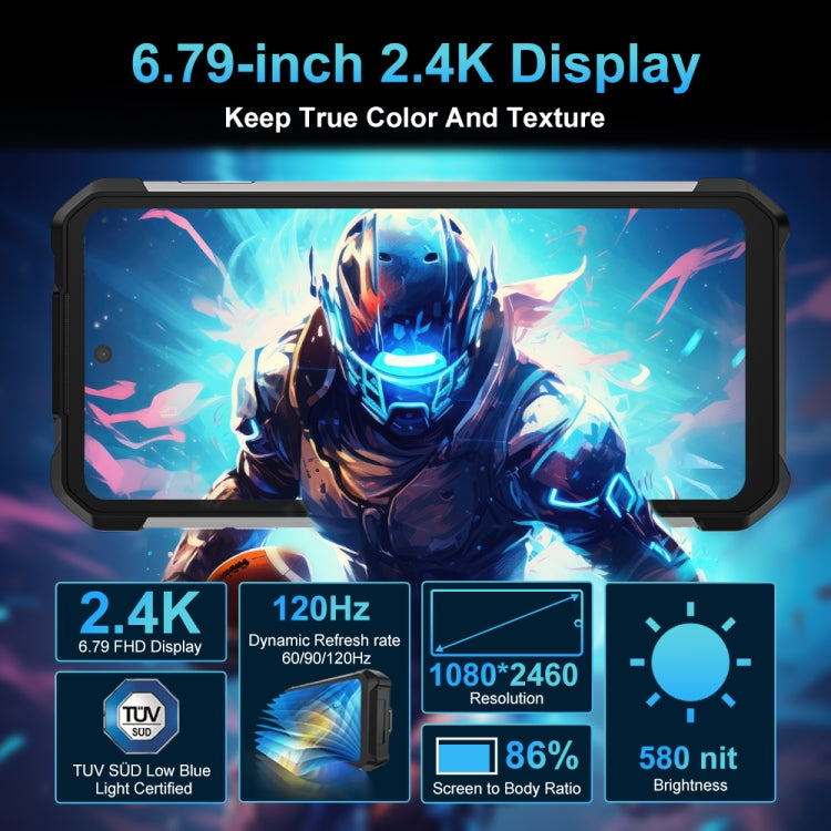 Unihertz 8849 Tank 2 Pro Night Vision Projector Rugged Phone, 12GB+256GB, 6.79 inch Android 14 MTK6789 Octa Core, Network: 4G – Aluminum Alloy, TPU