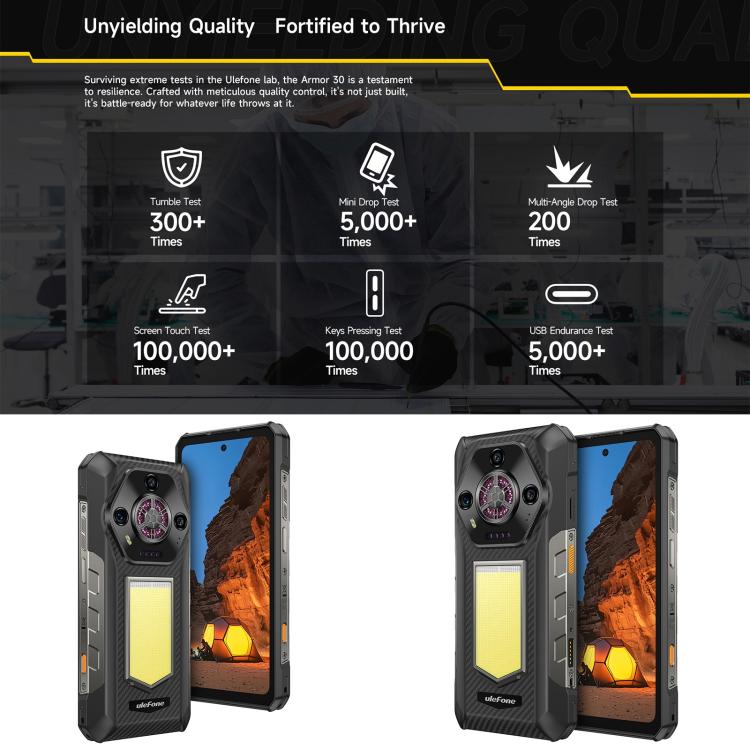 Ulefone Armor 30, 12GB+512GB, Night Vision, IP68/IP69K Rugged Phone, 6.95 inch Android 15 MediaTek Helio G100 Octa Core, Network: 4G, NFC, OTG, Armor 30 – Lanyard, Magnetic, Card Slot