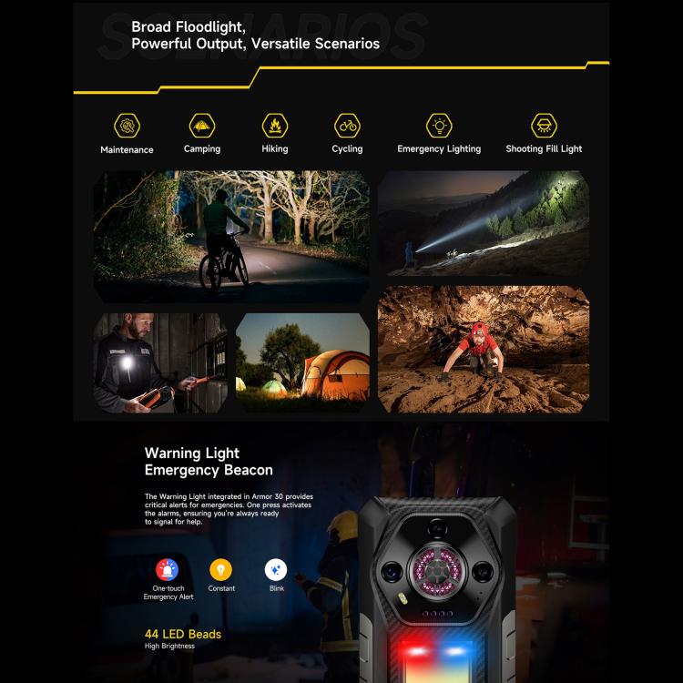 Ulefone Armor 30, 12GB+512GB, Night Vision, IP68/IP69K Rugged Phone, 6.95 inch Android 15 MediaTek Helio G100 Octa Core, Network: 4G, NFC, OTG, Armor 30 – Lanyard, Magnetic, Card Slot