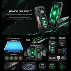Ulefone Armor 33 Pro Rugged Phone, 16GB+512GB, Night Vision, 6.95 inch + 3.4 inch Dual Screen Android 14 MediaTek Dimensity 7300X Octa Core, Network: 5G, OTG, NFC, Armor 33 Pro