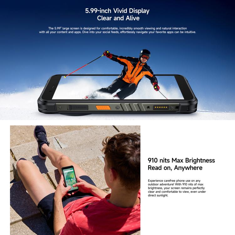 Ulefone RugKing, 8GB+256GB, IP68/IP69K Rugged Phone, 5.99 inch Android 15 Unisoc T7255 Octa Core, Network: 4G, NFC, OTG, RugKing, 8GB+256GB