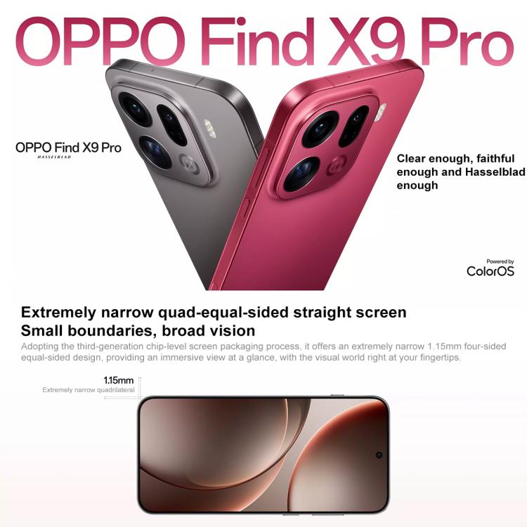 OPPO Find X9 Pro AI Phone, 16GB+512GB, Screen Fingerprint, 6.78 inch ColorOS 16.0 Dimensity 9500 Octa Core, NFC, OTG, Network: 5G, 16GB+512GB