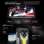 Ulefone Armor 34 Pro+ Projector, 16GB+512GB, Night Vision, IP68/IP69K Rugged Phone, 6.95 inch Android 15 MediaTek Dimensity 7400X Octa Core, Network: 5G, NFC, OTG, Armor 34 Pro+ – Lanyard, Magnetic, Card Slot