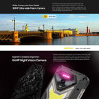 Ulefone Armor 34 Pro+ Projector, 16GB+512GB, Night Vision, IP68/IP69K Rugged Phone, 6.95 inch Android 15 MediaTek Dimensity 7400X Octa Core, Network: 5G, NFC, OTG, Armor 34 Pro+ – Lanyard, Magnetic, Card Slot