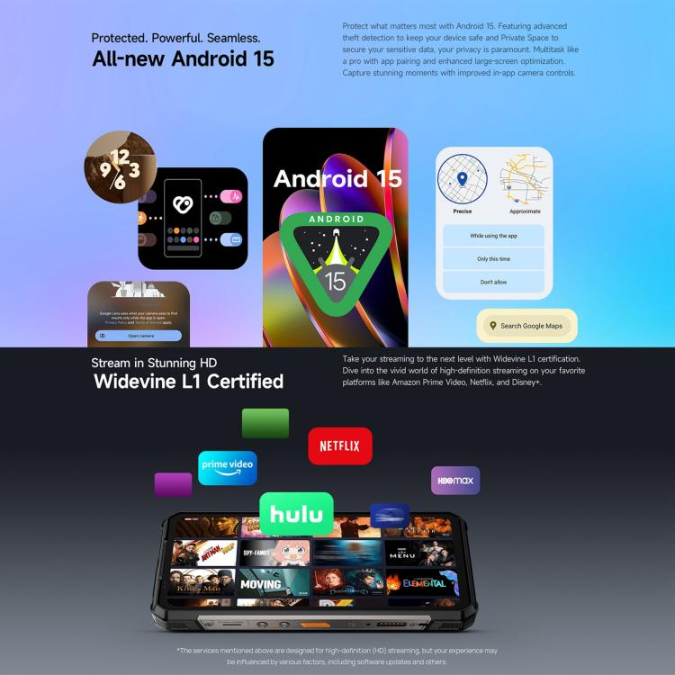 Ulefone Armor 34 Pro+ Projector, 16GB+512GB, Night Vision, IP68/IP69K Rugged Phone, 6.95 inch Android 15 MediaTek Dimensity 7400X Octa Core, Network: 5G, NFC, OTG, Armor 34 Pro+ – Lanyard, Magnetic, Card Slot