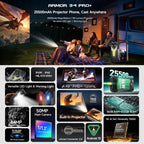 Ulefone Armor 34 Pro+ Projector, 16GB+512GB, Night Vision, IP68/IP69K Rugged Phone, 6.95 inch Android 15 MediaTek Dimensity 7400X Octa Core, Network: 5G, NFC, OTG, Armor 34 Pro+ – Lanyard, Magnetic, Card Slot