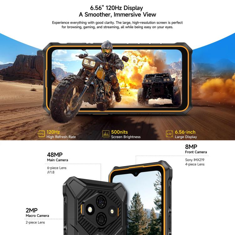 Ulefone RugKing 3 Pro, 8GB+128GB, IP68/IP69K Rugged Phone, 6.56 inch Android 15 Unisoc T7250 Octa Core, Network: 4G, NFC, OTG, RugKing 3 Pro, 8GB+128GB