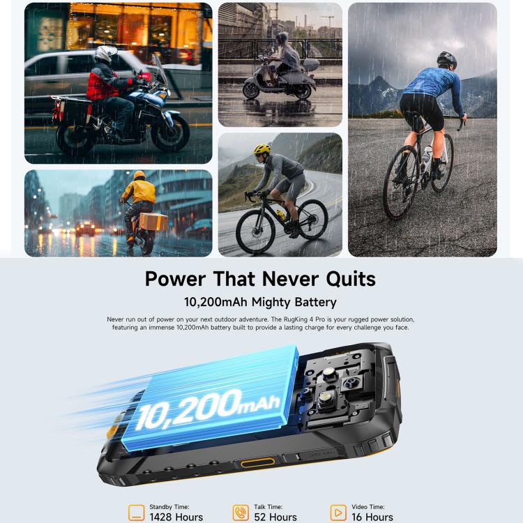 Ulefone RugKing 4 Pro, 8GB+256GB, IP68/IP69K Rugged Phone, 6.56 inch Android 15 Unisoc T7250 Octa Core, Network: 4G, NFC, OTG, RugKing 4 Pro, 8GB+256GB