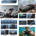 Blackview ROCK 1 Rugged Phone, 8GB+256GB, 6.56 inch Android 16 MT6769V/CB Helio G81 Octa Core, Network: 4G, OTG, NFC, ROCK 1 8GB+256GB – Magnetic