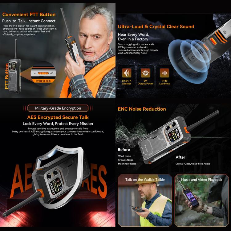 Blackview XPLORE 1 Walkie Talkie Rugged Phone, 12GB+256GB, 6.78 inch Android 15 Dimensity 7050 MT8791V/HZA Octa Core, Network: 5G, OTG, NFC, XPLORE 1 Walkie Talkie 12GB+256GB – Magnetic