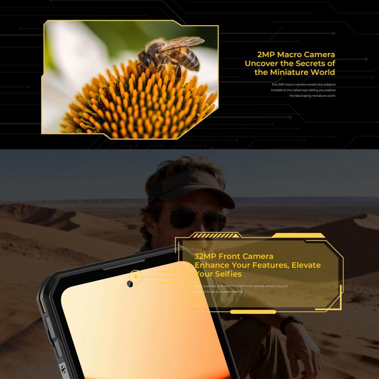 Oukitel WP60 Rugged Phone, 12GB+512GB, Night Vision, 108MP Camera, Side Fingerprint, 7.2 inch Android 15 MediaTek Dimensity 7025 Octa Core, NFC, OTG, Network: 5G, 12GB+512GB – Durable Build, Easy to Use