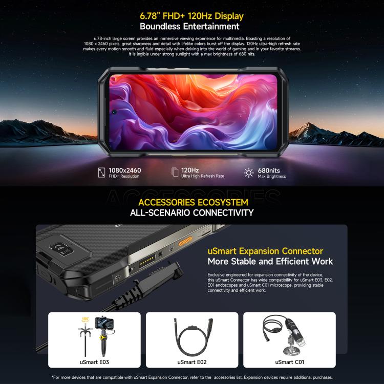 Ulefone Armor 27T+ Rugged Phone, 12GB+256GB, Thermal Imager, Night Vision, 10600mAh, 6.78 inch Android 14 MediaTek Helio G99 Octa Core, Network: 4G, NFC, OTG, Armor 27T+ – Lanyard, Magnetic, Card Slot