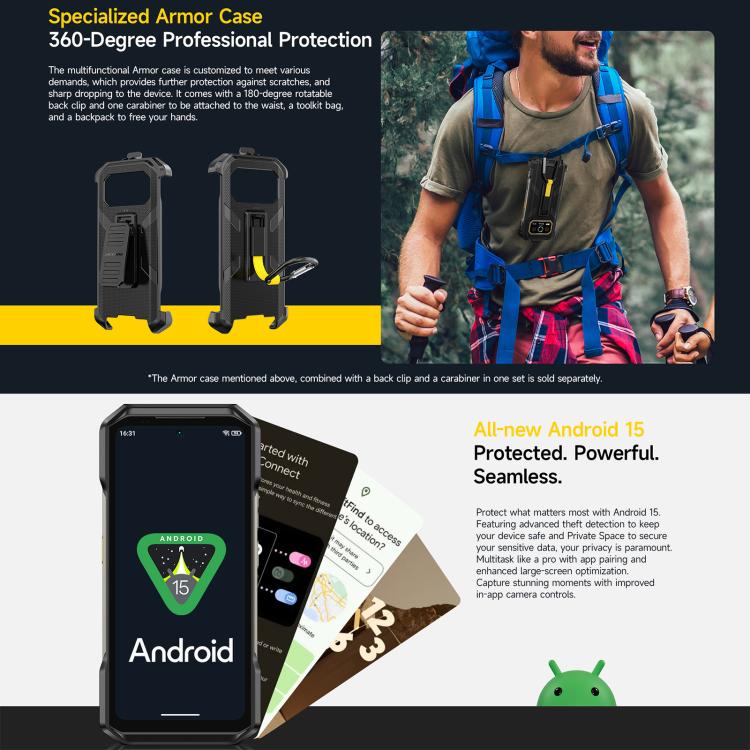 Ulefone Armor 27T+ Rugged Phone, 12GB+256GB, Thermal Imager, Night Vision, 10600mAh, 6.78 inch Android 14 MediaTek Helio G99 Octa Core, Network: 4G, NFC, OTG, Armor 27T+ – Lanyard, Magnetic, Card Slot