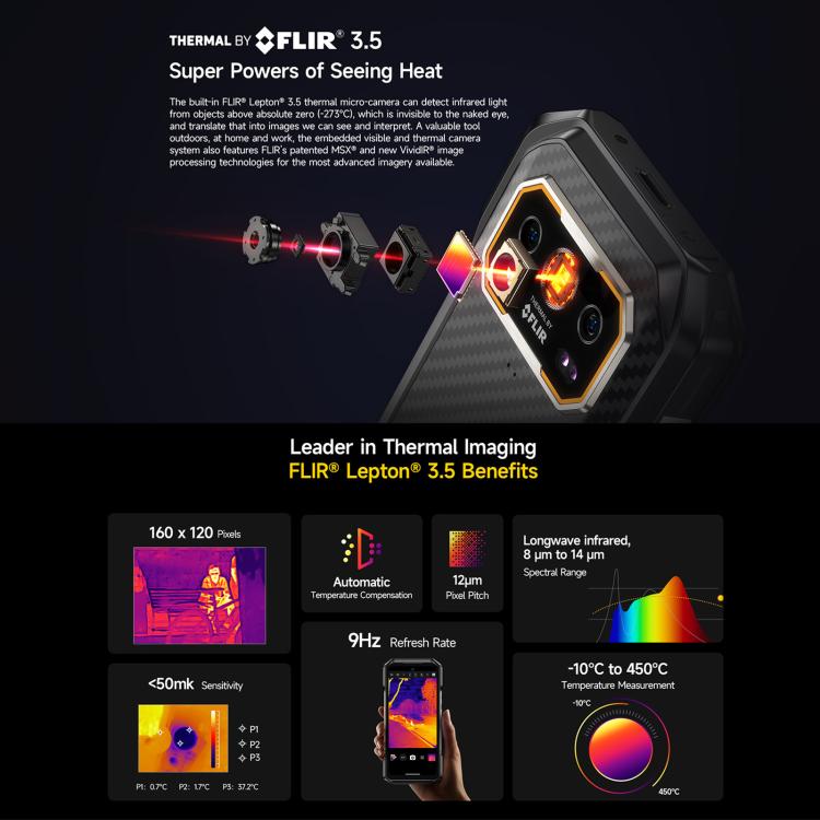 Ulefone Armor 27T+ Rugged Phone, 12GB+256GB, Thermal Imager, Night Vision, 10600mAh, 6.78 inch Android 14 MediaTek Helio G99 Octa Core, Network: 4G, NFC, OTG, Armor 27T+ – Lanyard, Magnetic, Card Slot